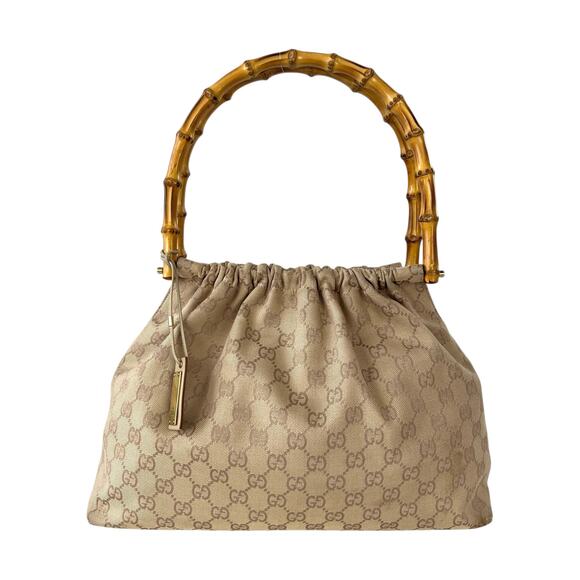 Gucci Monogram Bamboo Shoulder Bag - Picture 1 of 9
